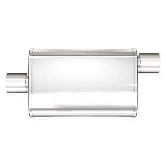 MagnaFlow® - XL Series Stainless Steel Oval Satin Gray Exhaust Muffler (2.5" Center ID, 2.5" Offset OD, 18" Length)