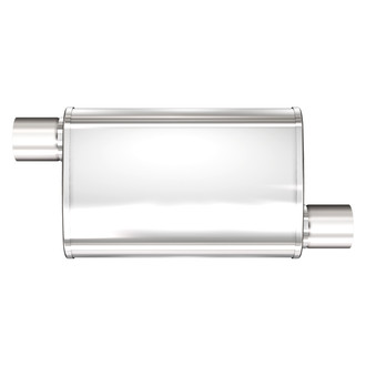 MagnaFlow® - XL Series Stainless Steel Oval Satin Gray Exhaust Muffler (2.5" Offset ID, 2.5" Offset OD, 18" Length)