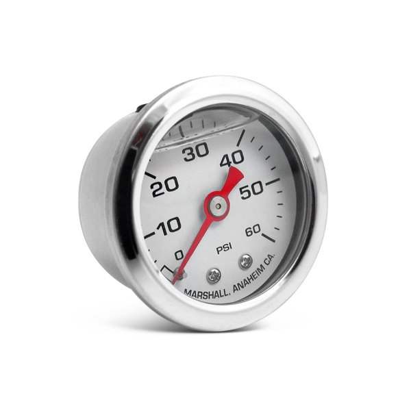 Marshall Instruments® - 1-1/2" Mechanical Liquid Filled Pressure Gauge, White Dial, 0-60 PSI