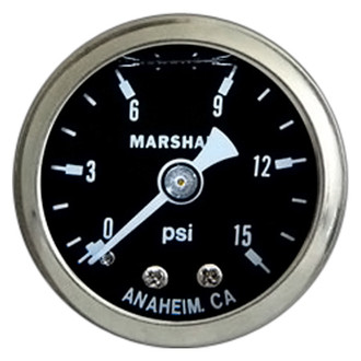 Marshall Instruments® - Mechanical Pressure Gauge, 15 PSI