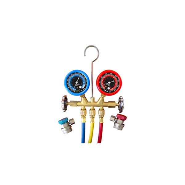 Mastercool® - Brass Manifold Gauge Set with 25" Hoses and Quick Couplers
