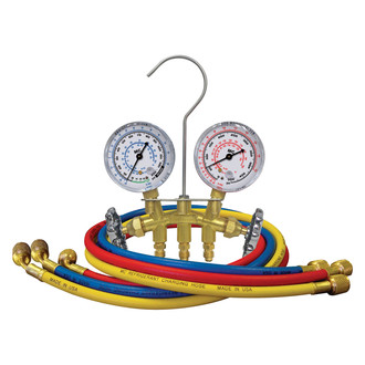 Mastercool® - Brass 2-Way Manifold Gauge Set