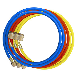Mastercool® - 72" Red Standard A/C Charging Hose with Automatic Shut-Off Valve Fittings