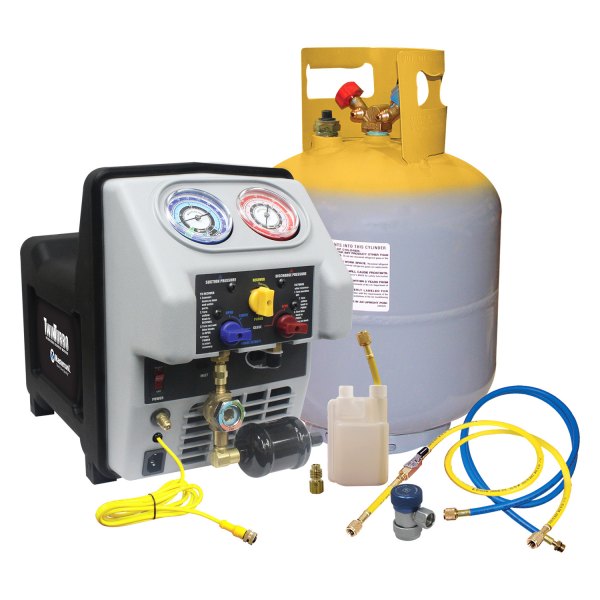 Mastercool® - 69300 Series R-134a, R-22, R-410a Heavy Duty Twin Turbo Refrigerant Recovery System with 50 lb Tank