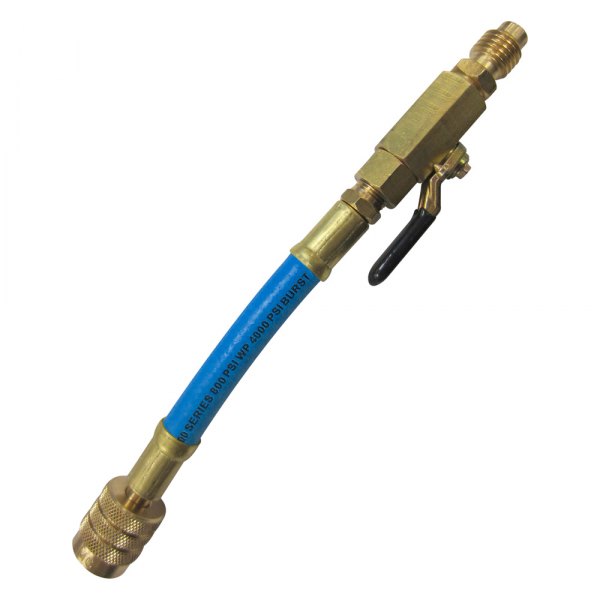 Mastercool® - 72" Blue R-134a Straight Hose with Manual Shut-Off Valve