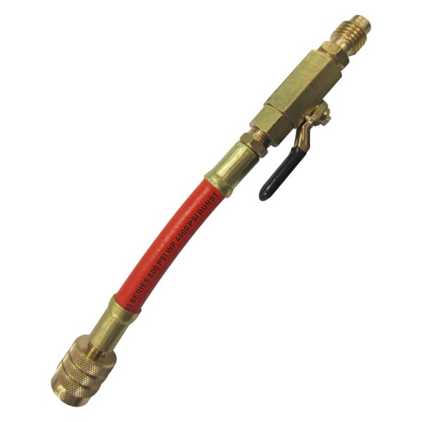 Mastercool® - 72" Red R-134a Straight Hose with Manual Shut-Off Valve