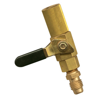 Mastercool® - 12" Yellow R-134a Straight Hose with Manual Shut-Off Valve