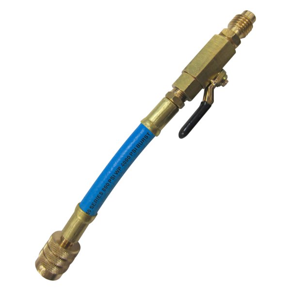 Mastercool® - 96" Blue R-134a Straight Hose with Manual Shut-Off Valve