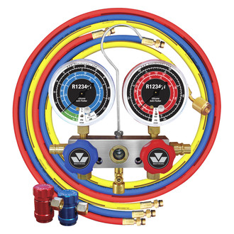 Mastercool® - R-1234yf Manifold Gauge Set with 72" Nylon Barrier Hoses and Piston Valves