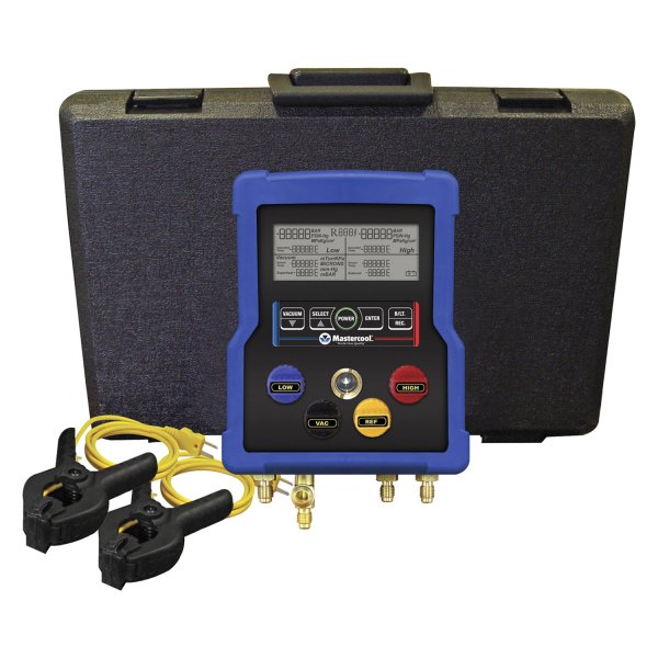 Mastercool® - HVAC 4-Way Digital Manifold Gauge with 2 Clamp-On Thermocouples
