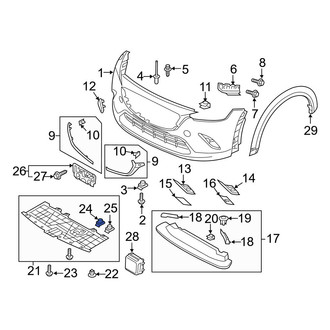 Mazda OE - Radiator Support Splash Shield Nut