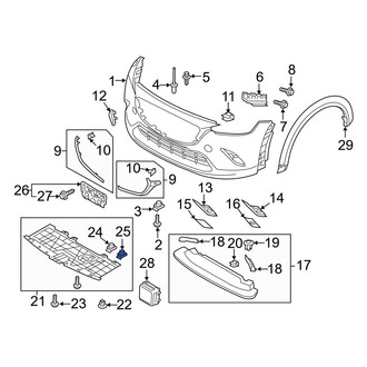 Mazda OE - Radiator Support Splash Shield Nut