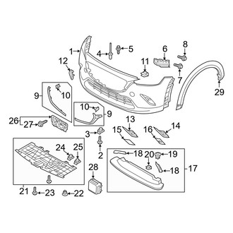 Mazda OE - Front Bumper & Grille - Bumper & Components (Cover & Brackets, W/O Bright Molding)