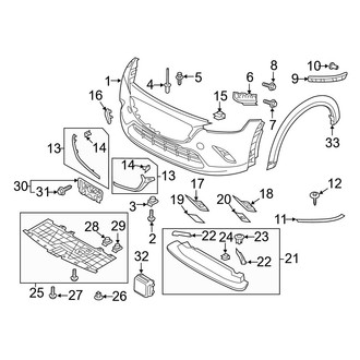 Mazda OE - Front Bumper & Grille - Bumper & Components (Cover & Brackets, With Bright Molding)