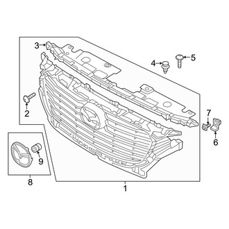 Mazda OE - Front Bumper & Grille - Grille & Components (Painted)