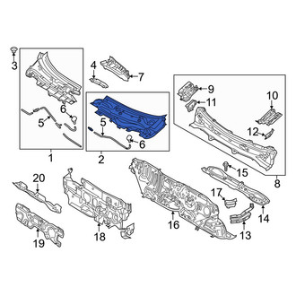Mazda OE - Front Left Cowl Grille Panel