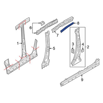 Mazda OE - Right Inner Roof Side Rail Reinforcement