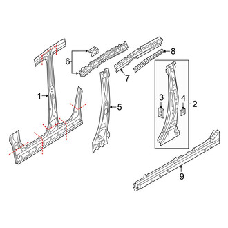 Mazda OE - Pillars, Rocker & Floor - Center Pillar & Rocker