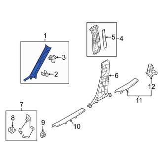 Mazda OE - Left Body A-Pillar Trim Panel