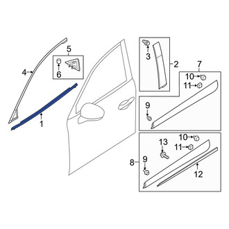 Mazda OE - Front Left Door Belt Molding