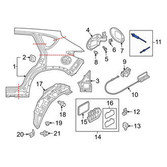 Mazda OE - Rear Fuel Filler Door Release Cable