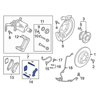 Mazda OE - Rear Disc Brake Hardware Kit