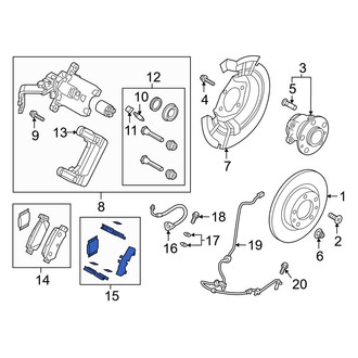 Mazda OE - Rear Disc Brake Hardware Kit