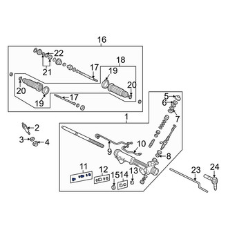 Mazda OE - Front Power Steering Return Line End Fitting
