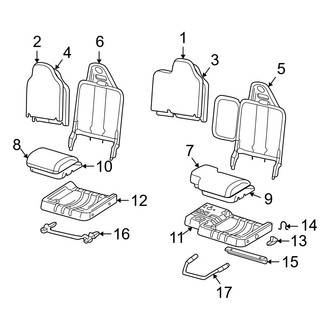 Mazda OE - Seats & Tracks - Front Seat Components (Split Bench Seat, W/O Armrest)