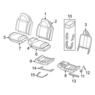 Mazda OE - Seats & Tracks - Front Seat Components (Split Bench Seat, With Armrest)