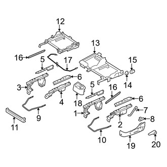 Mazda OE - Seats & Tracks - Tracks & Components (Split Bench Seat)