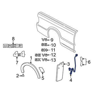 Mazda OE - Rear Left Mud Flap Bracket