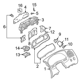 Mazda OE - Instrument Panel - Cluster & Switches (With Tachometer), (Standard Tr)