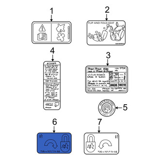 Mazda OE - Right Child Lock Label