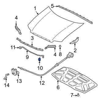 Mazda OE - Hood Prop Rod Grommet