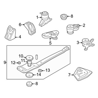 Mazda OE - Engine / Transaxle - Engine & Transmission Mounting (3.0L Automatic Tr)