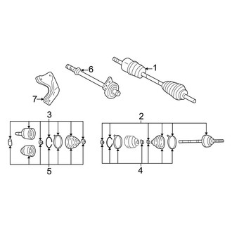 Mazda OE - Front Suspension - Drive Axles (Manual Top), (FWD 3.0L Standard Tr)