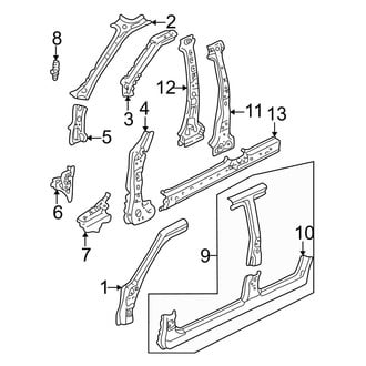 Mazda OE - Pillars, Rocker & Floor - Center Pillar & Rocker