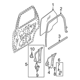 Mazda OE - Rear Door - Glass & Hardware