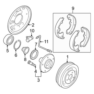 Mazda OE - Rear Suspension - Brake Components (FWD)