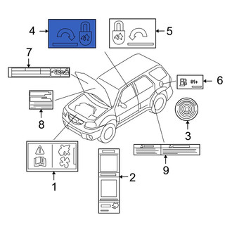 Mazda OE - Right Child Lock Label