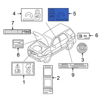Mazda OE - Left Child Lock Label