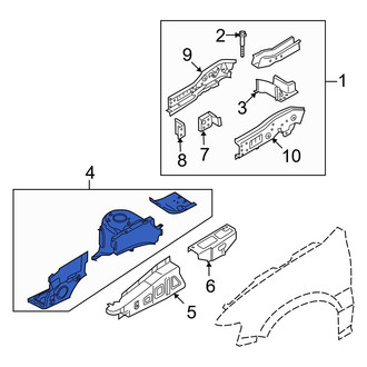 Mazda OE - Front Right Fender Apron Assembly