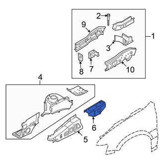 Mazda OE - Front Left Fender Rail Reinforcement