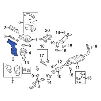 Mazda OE - Left Catalytic Converter with Integrated Exhaust Manifold