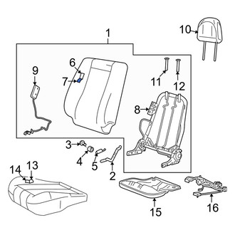 Mazda OE - Front Left Seat Back Cushion Cover
