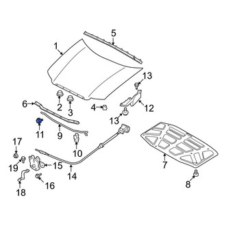 Mazda OE - Hood Prop Rod Grommet