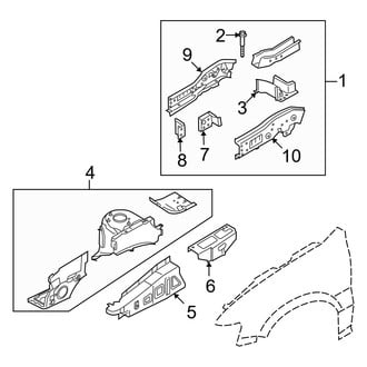 Mazda OE - Fender - Structural Components & Rails (FULL HYBRID EV-GAS (FHEV))