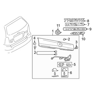 Mazda OE - Lift Gate - Exterior Trim (FULL HYBRID EV-GAS (FHEV))
