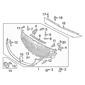 Mazda OE - Front Bumper & Grille - Grille & Components (W/O Trim Inserts)